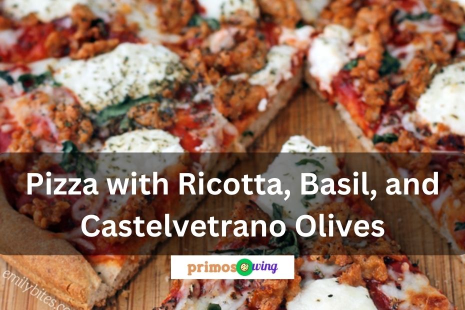 Pizza with Ricotta, Basil, and Castelvetrano Olives
